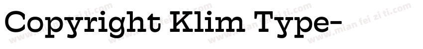 Copyright Klim Type字体转换